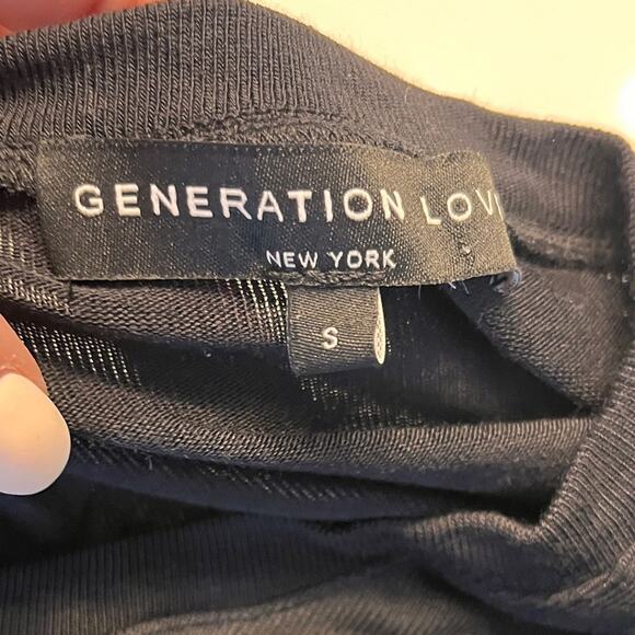 Generation Love Black Quinn Rhinestone Puff Sleeve Top small - Picture 7 of 11